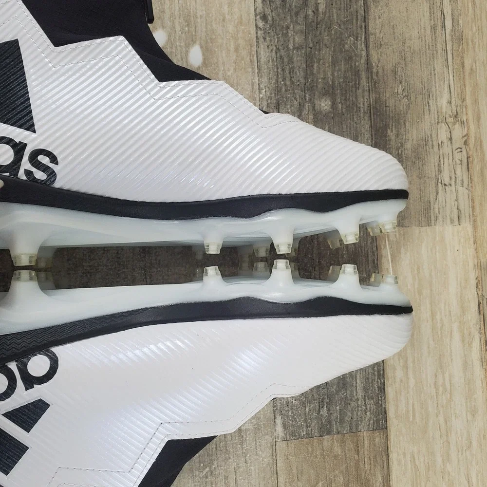 Adidas Nasty 2.0 Mens Shoes Sz 10 White Black Logo Front Zip Football Cleats